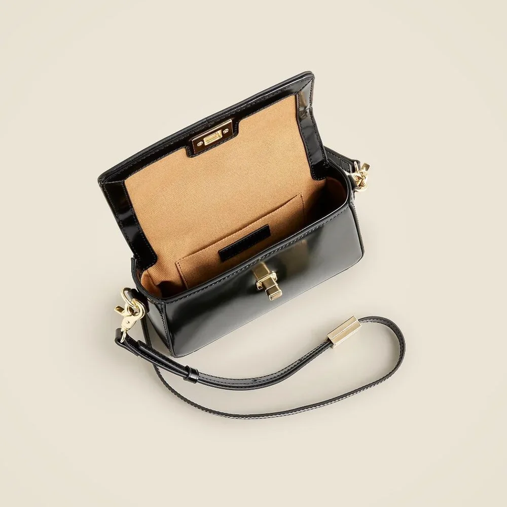 NWT J Crew Small Edie Top Handle Crossbody Bag in Italian Leather - Picture 2 of 4